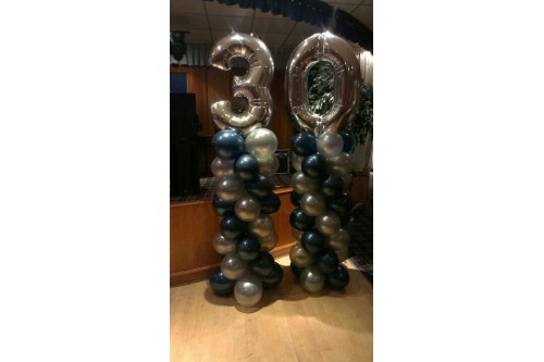 1.7m Balloon Column with Number Balloon